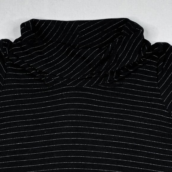 J. Jill Wearever Collection Cowl Neck Tunic Sweater Black Silver Size M - NWOT - Picture 4 of 7